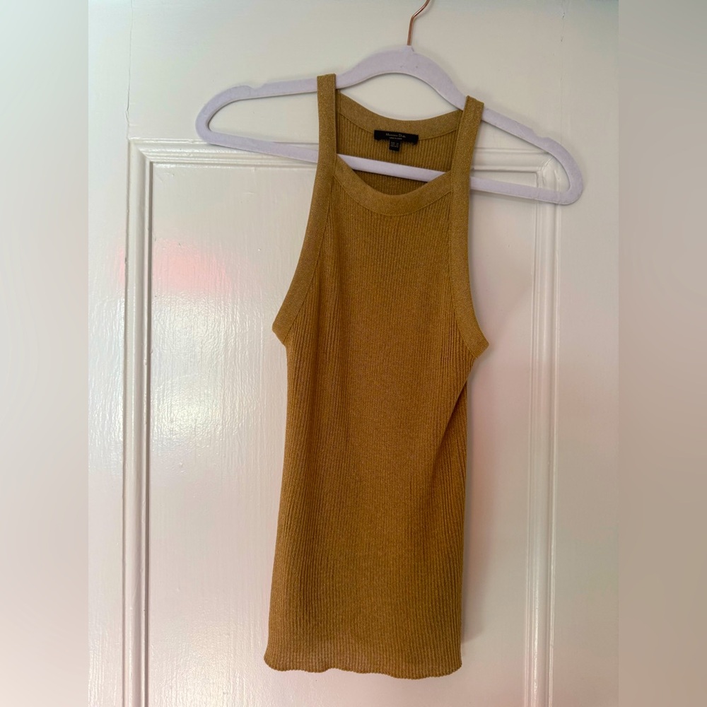 NWOT Massimo Dutti Gold Halter Top